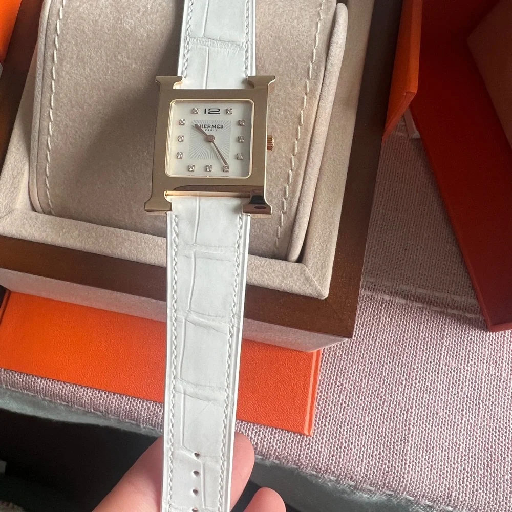 Brand new hermes heure H diamond watch rose gold - Picture 10 of 11
